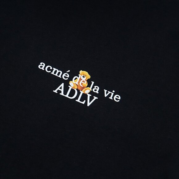 Acme De La Vie Bear Front And Back Print Short Sleeves Print Black - Picture 4 of 9